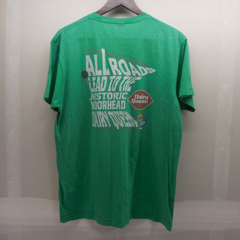 Canvas Moorhead Dairy Queen Historic Green Graphic T-Shirt Mens L MN Souvenir